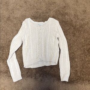 American Eagle Outfitters Cream Cable Knit Cardigan